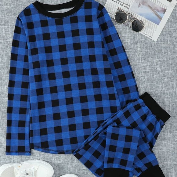 Blue Buffalo Plaid Pajama Set - Picture 5 of 7